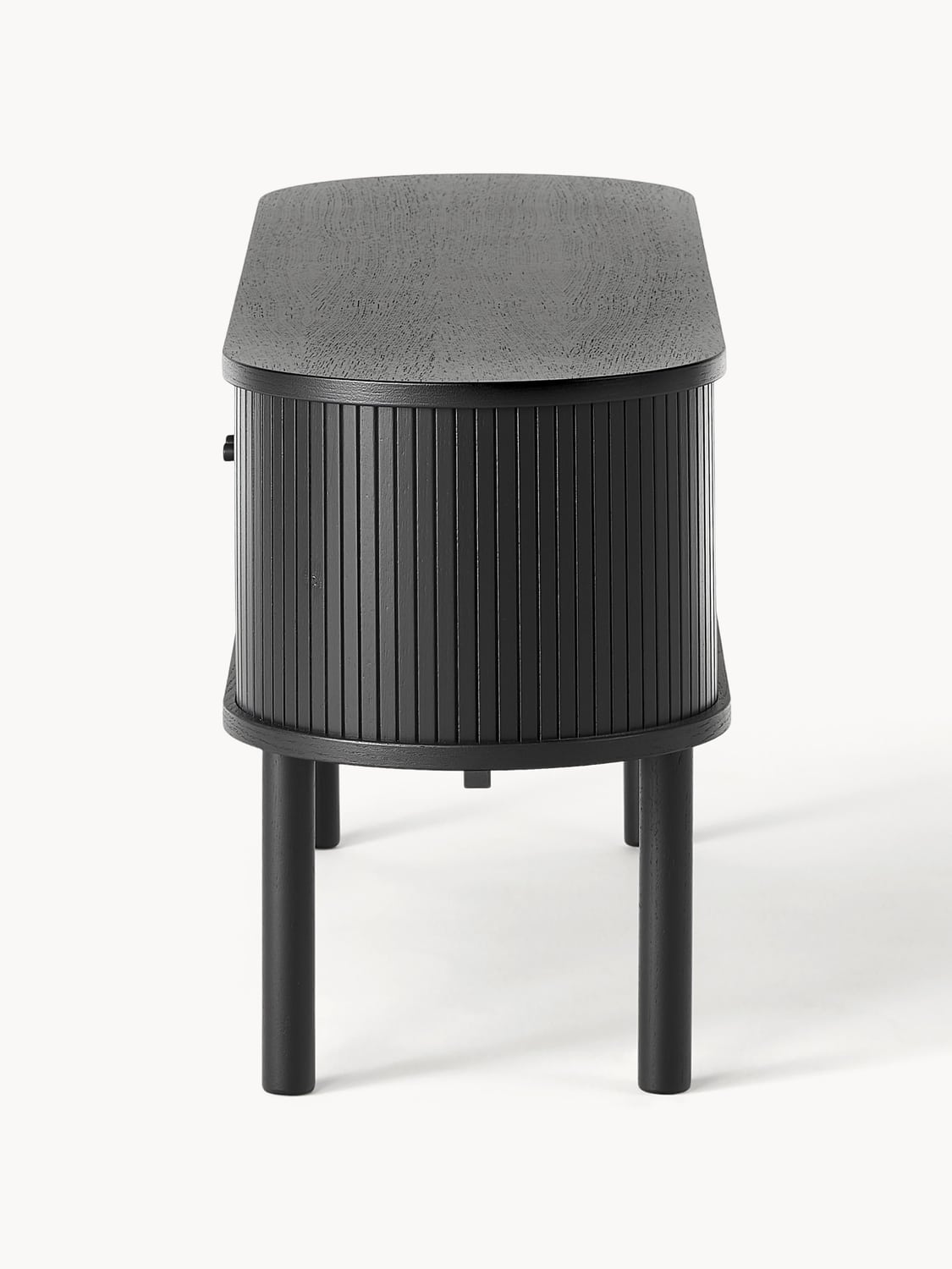Calary Lowboard with Fluted Front — Dark Grey