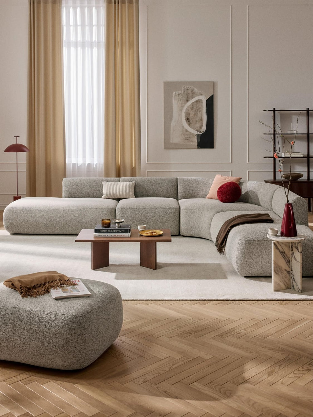 Sofia Modular Bouclé Corner Sofa (4-seater) — Sand Beige