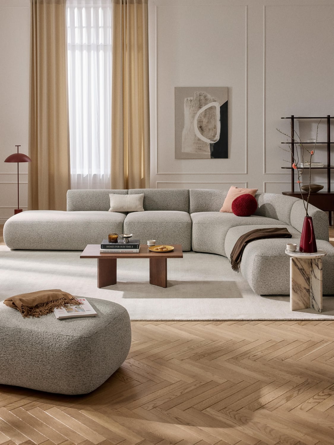 Sofia Modular Bouclé Corner Sofa (4-seater) — Sand Beige