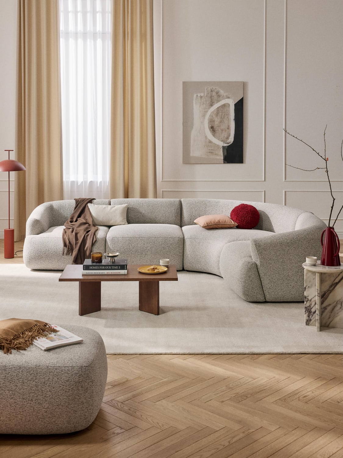 Sofia Modular Bouclé Corner Sofa (4-seater) — Linen Beige