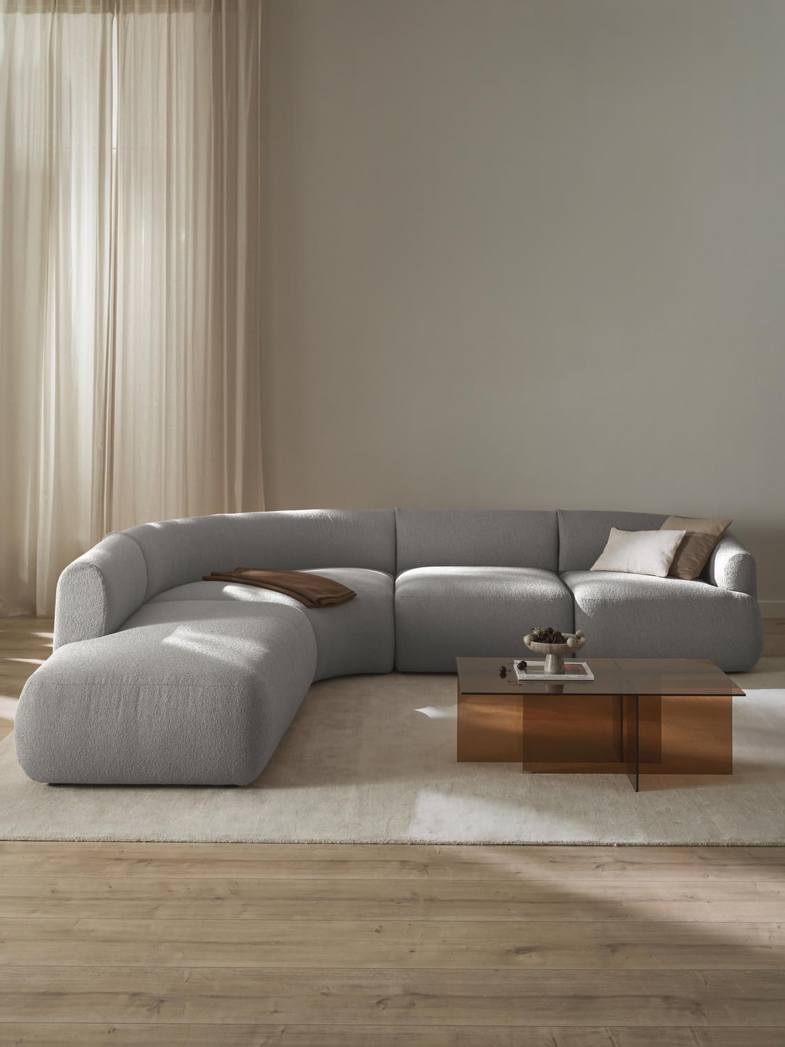 Sofia Modular Bouclé Corner Sofa (4-seater) — Wheat