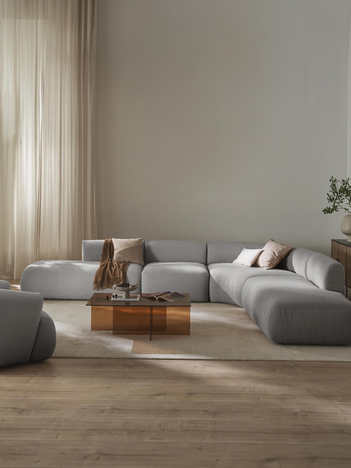Sofia Modular Bouclé Corner Sofa (4-seater) — Barley