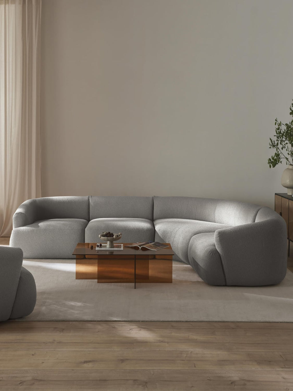 Sofia Modular Bouclé Corner Sofa (4-seater) — Flax