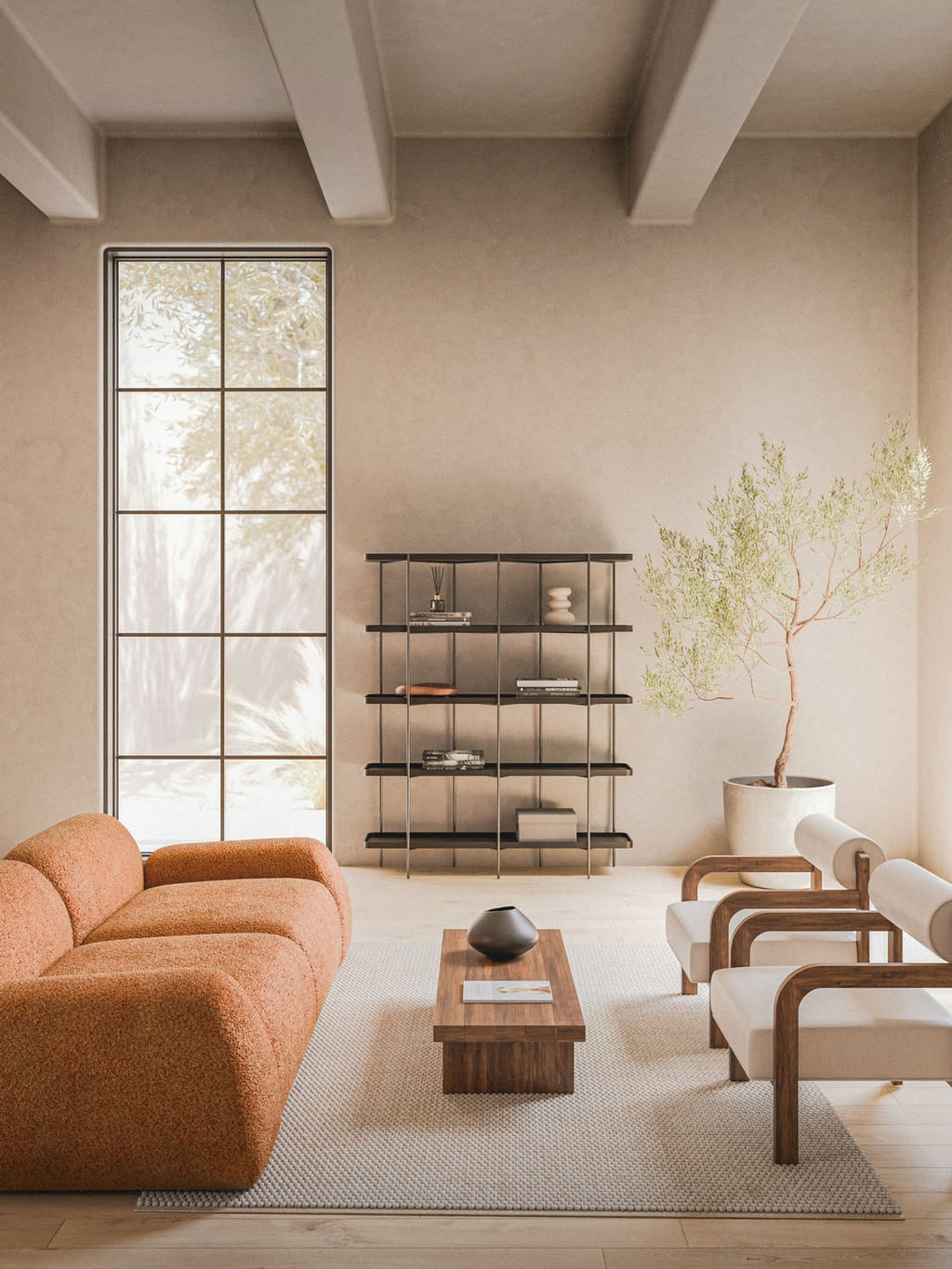 Renee Large Wooden Shelving Unit — Steel Grey
