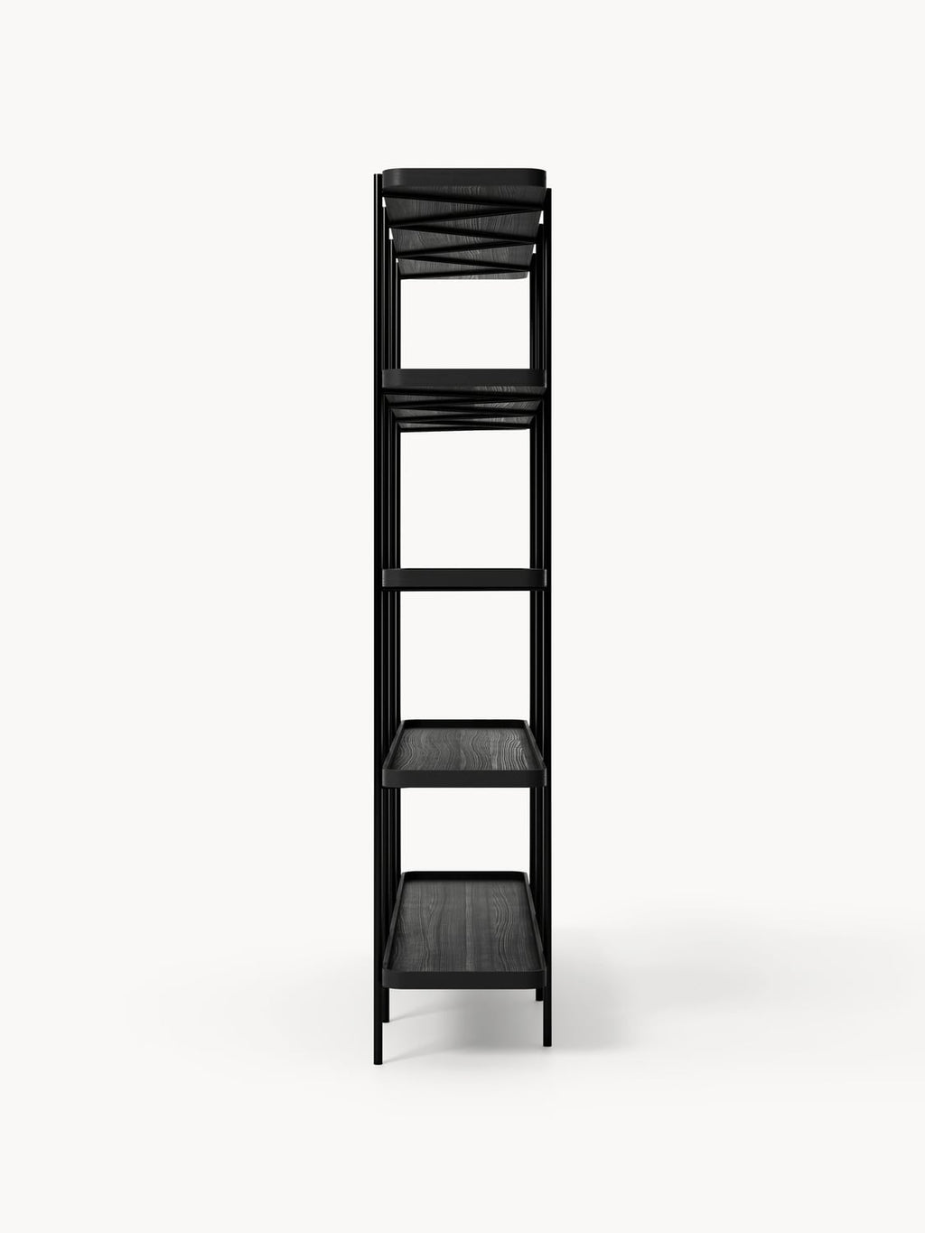Renee Large Wooden Shelving Unit — Steel Grey
