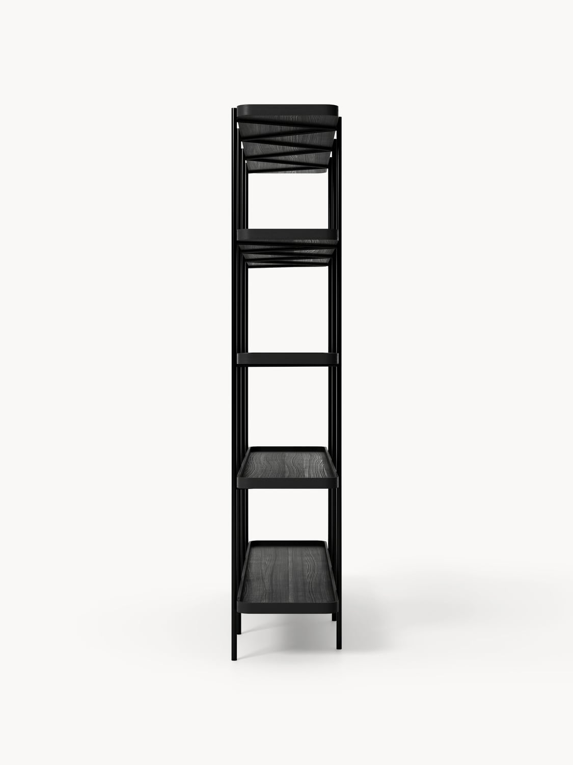 Renee Large Wooden Shelving Unit — Steel Grey