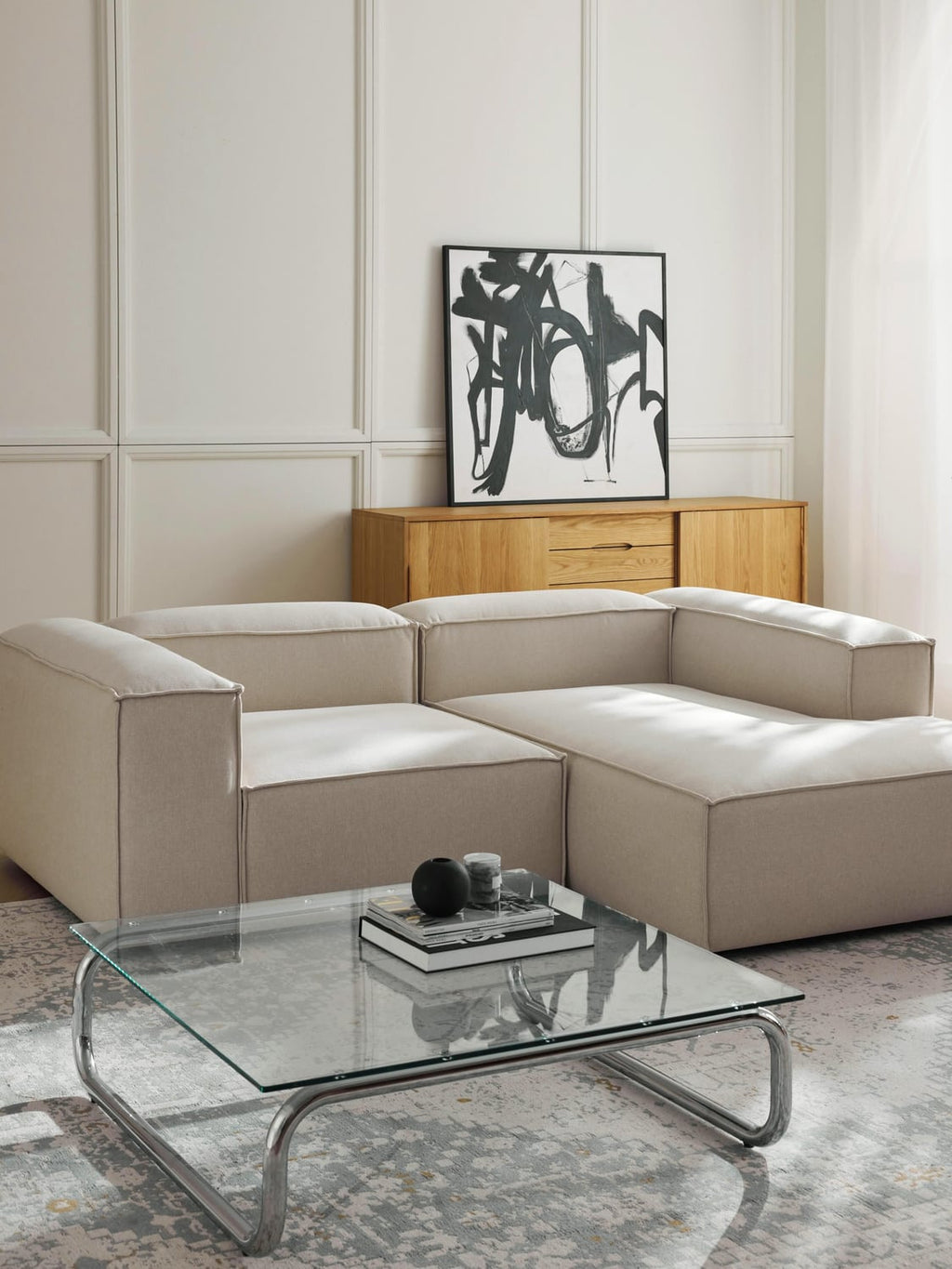 Lennon Modular Corner Sofa (2-seater) — Light Grey