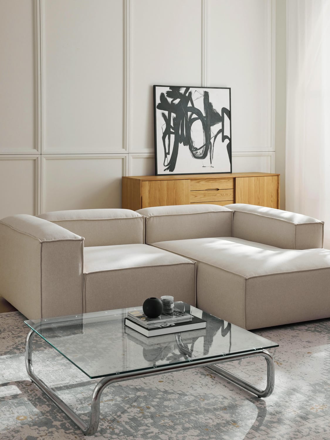 Lennon Modular Corner Sofa (2-seater) — Light Grey