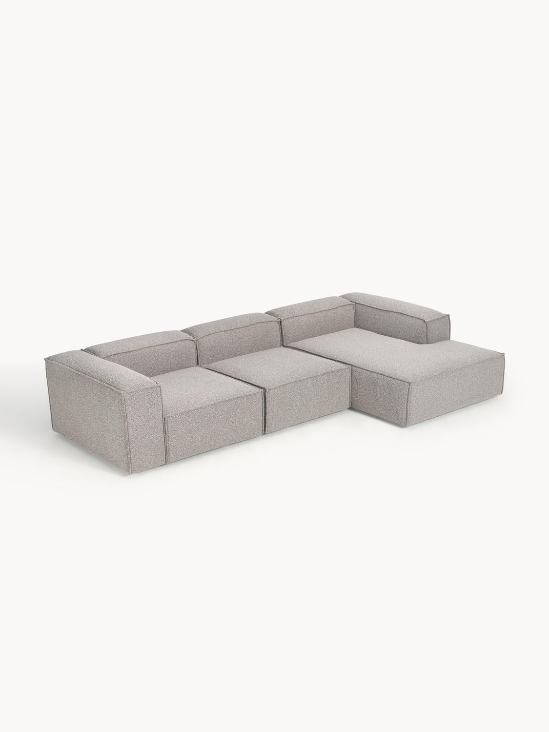 Lennon Modular Bouclé Corner Sofa (4-seater) — Grey