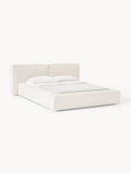 Lennon Bouclé Upholstered Bed with Storage — Off-White