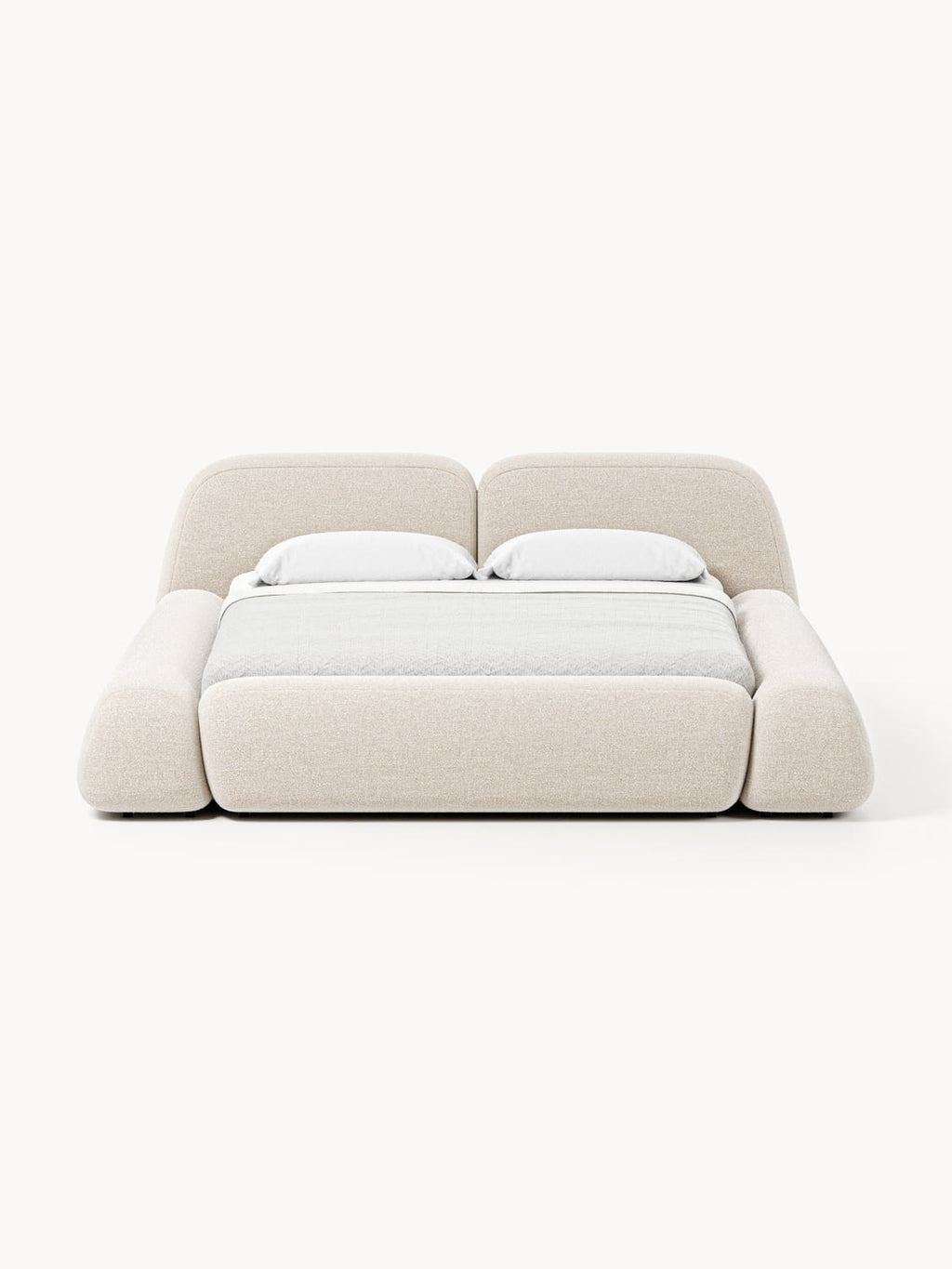Wolke Bouclé Upholstered Bed — Off-White