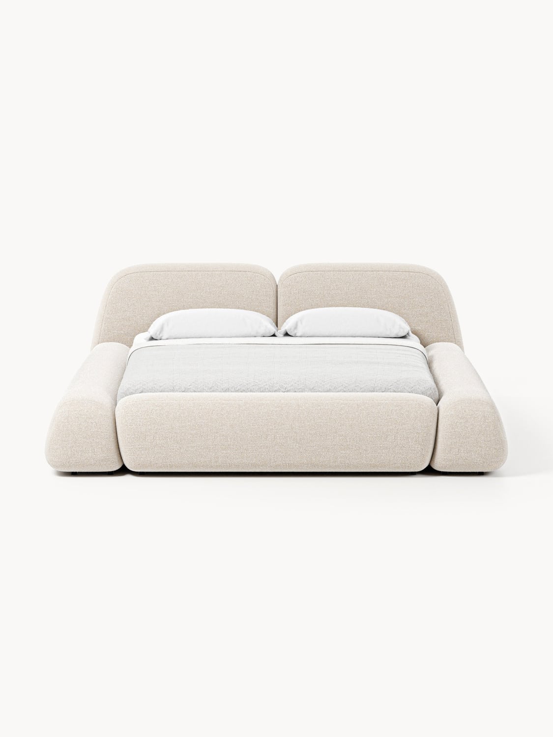 Wolke Bouclé Upholstered Bed — Off-White