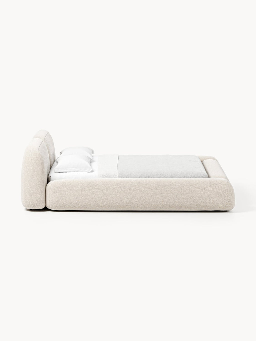 Wolke Bouclé Upholstered Bed — Off-White