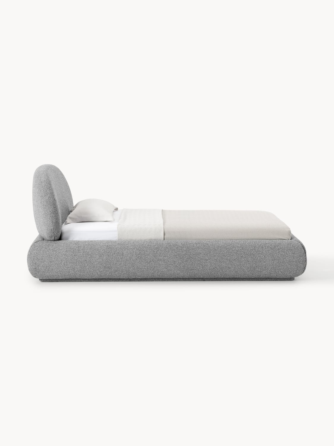 Alba Bouclé-Upholstered Single Bed — Lilac