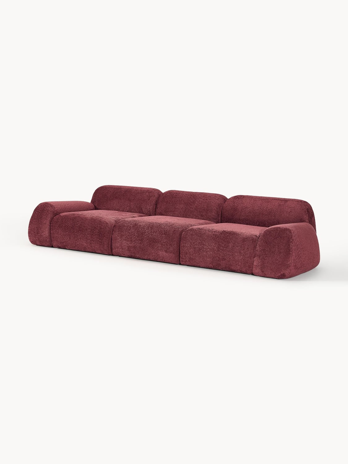 Wolke Modular Teddy Bouclé Sofa (4-seater) — Brown