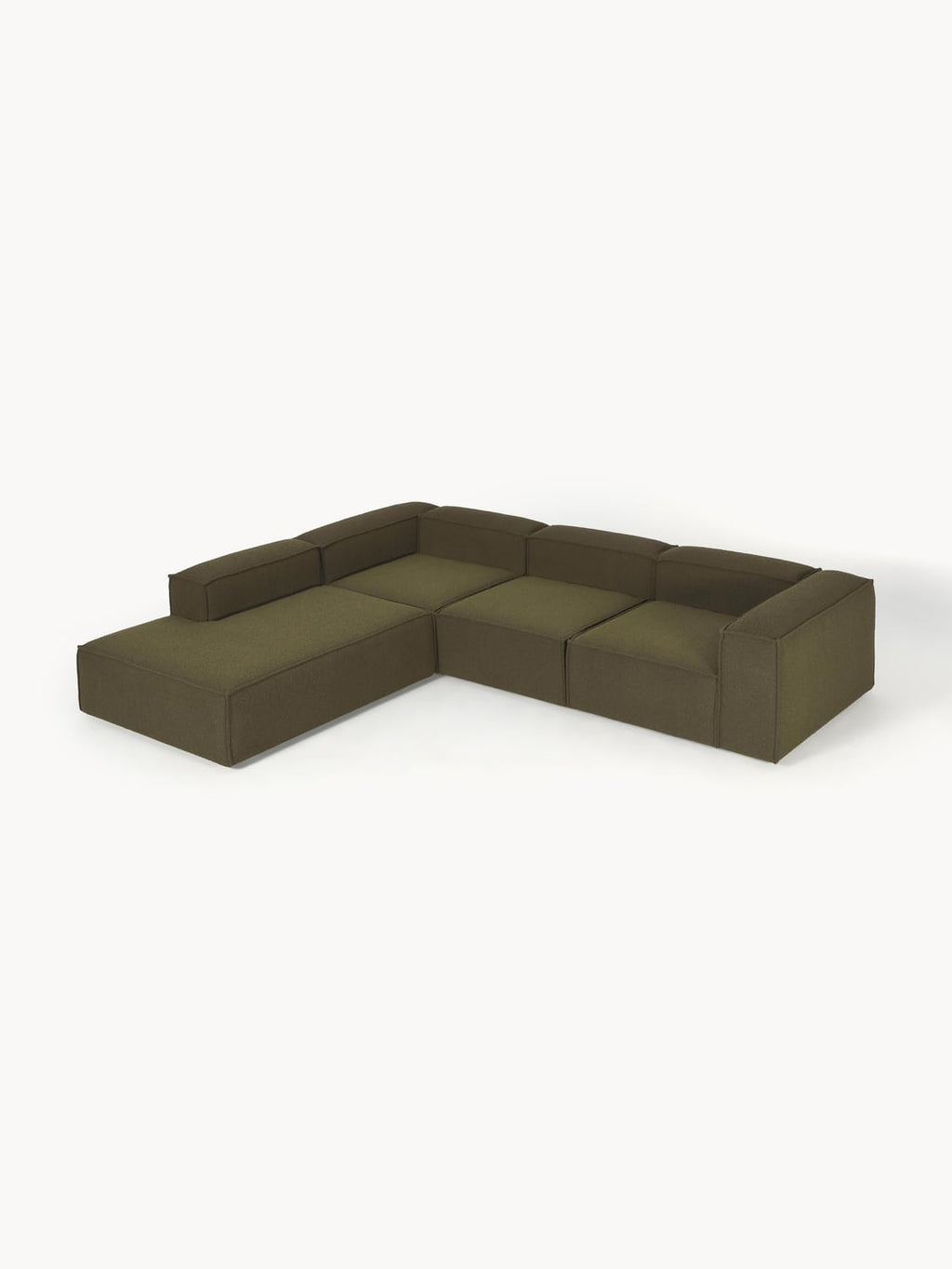 Lennon Modular XL Corner Sofa (4-seater) in Bouclé — Green