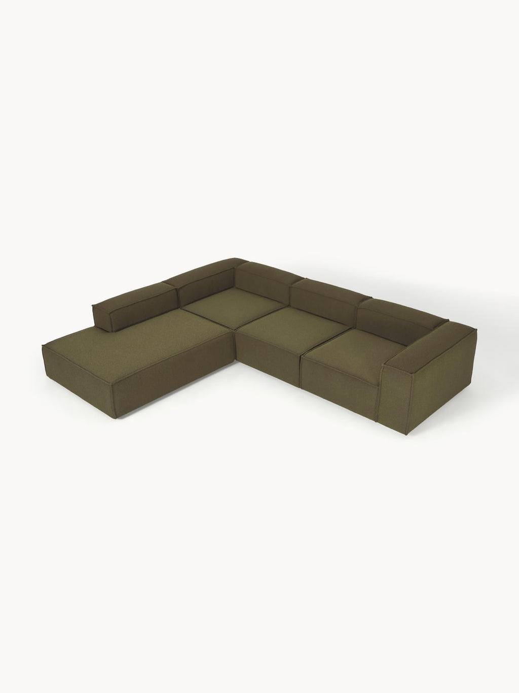 Lennon Modular XL Corner Sofa (4-seater) in Bouclé — Green