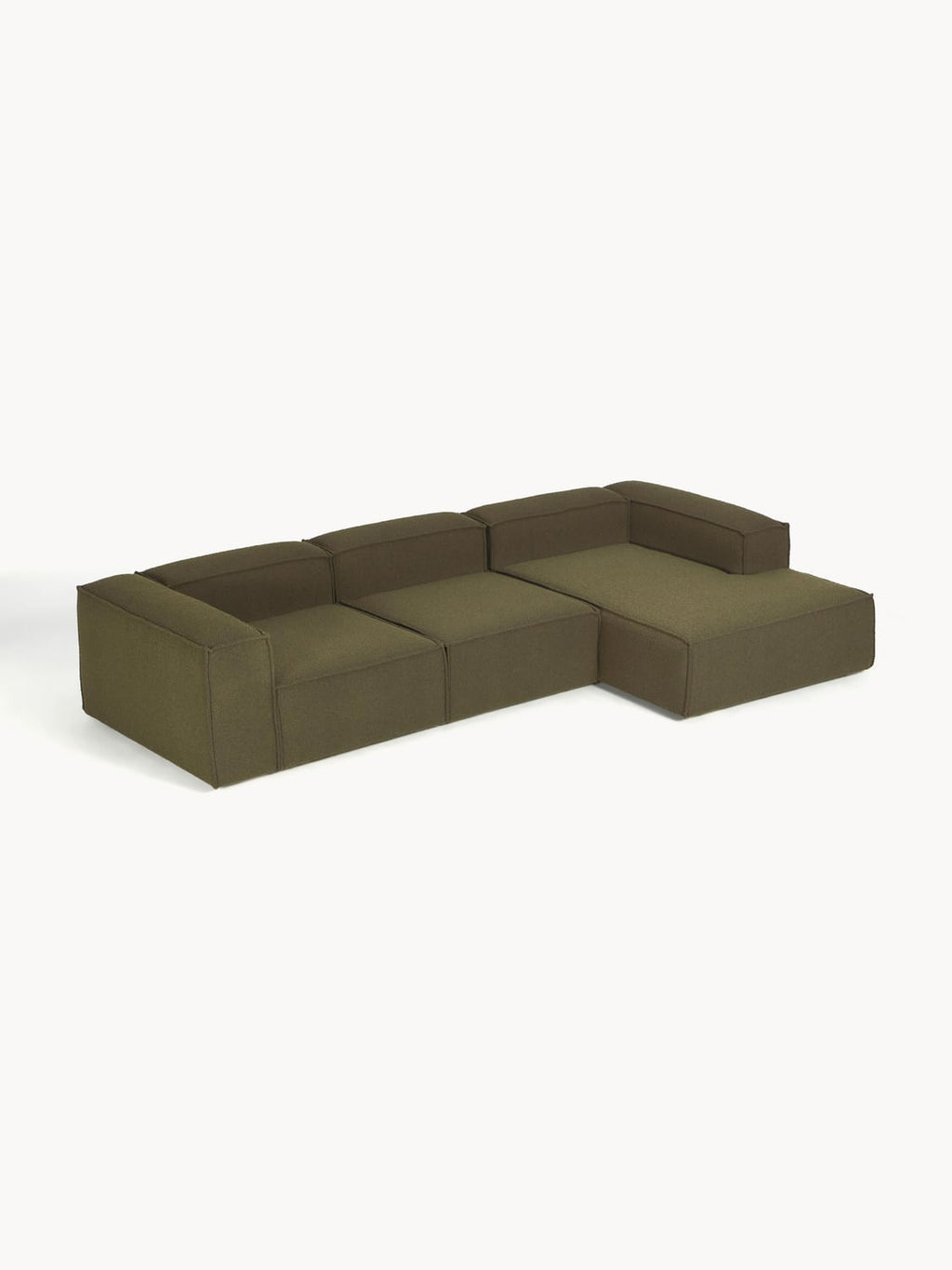 Lennon Modular Bouclé Corner Sofa (4-seater) — Green
