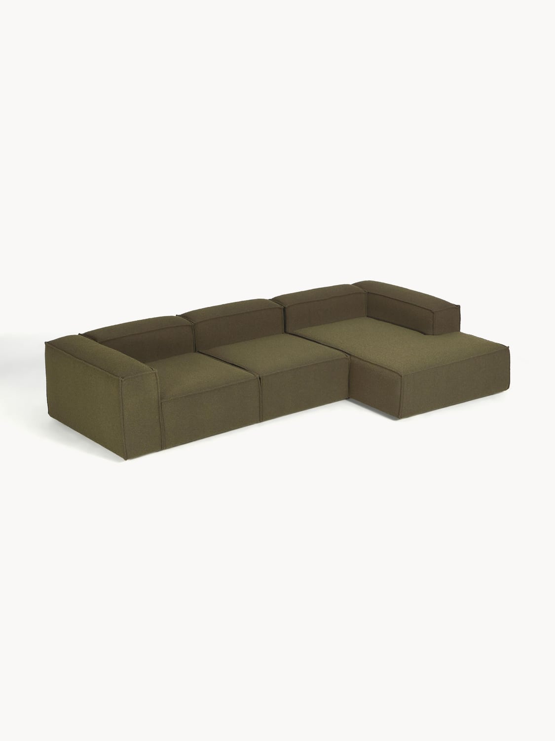 Lennon Modular Bouclé Corner Sofa (4-seater) — Green