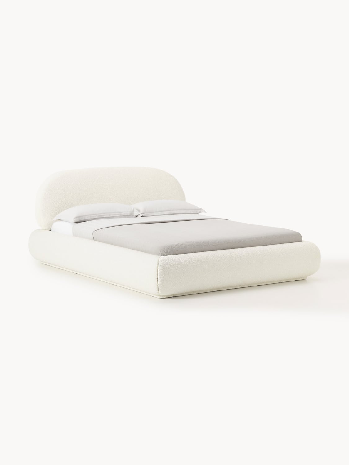 Alba Bouclé Upholstered Bed — Off-White