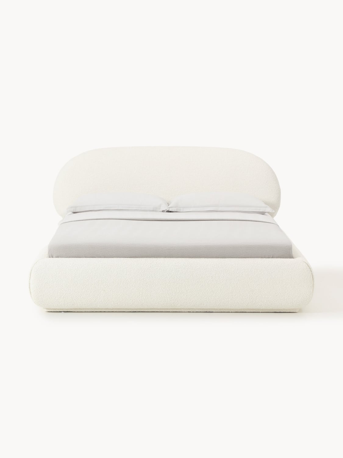 Alba Bouclé Upholstered Bed — Off-White
