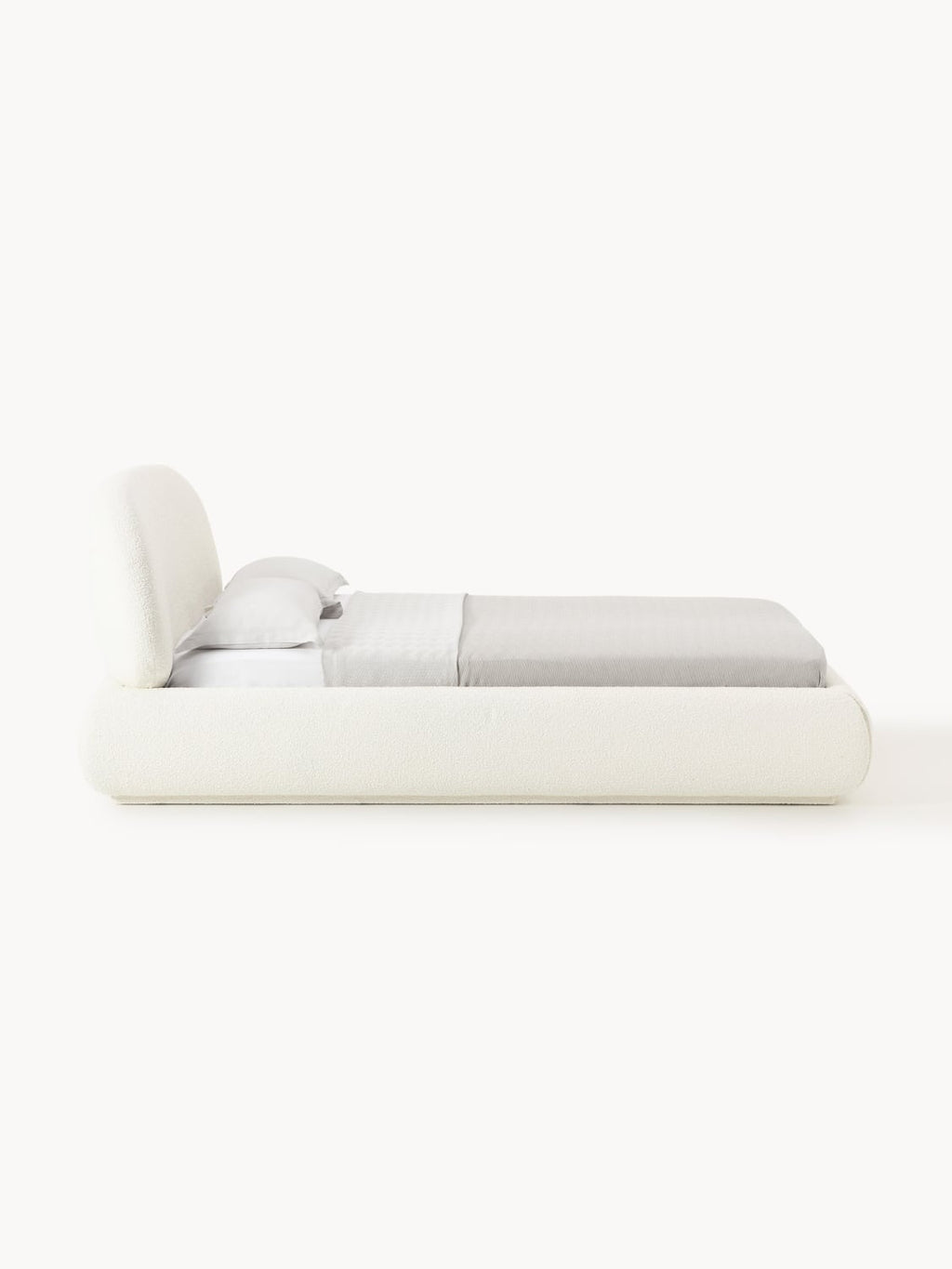Alba Bouclé Upholstered Bed — Off-White