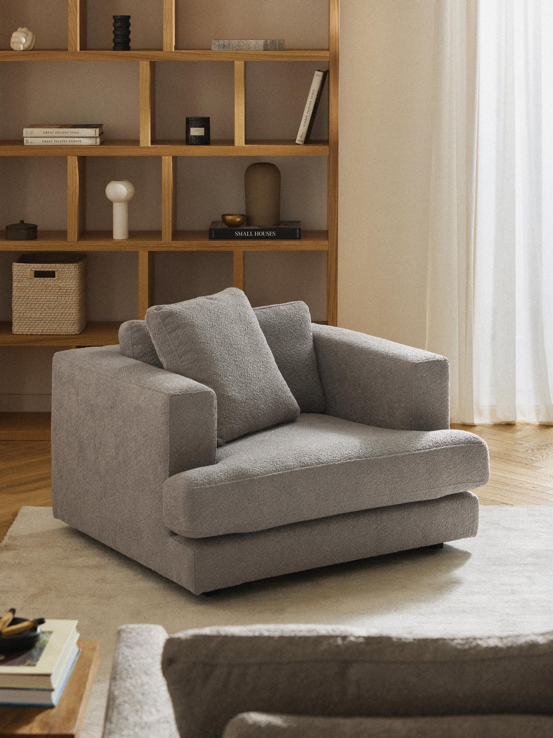 Tribeca Bouclé Armchair — Taupe