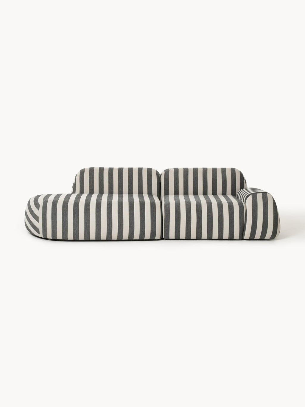 Wolke Modular Striped Chaise (3-seater) — Grey