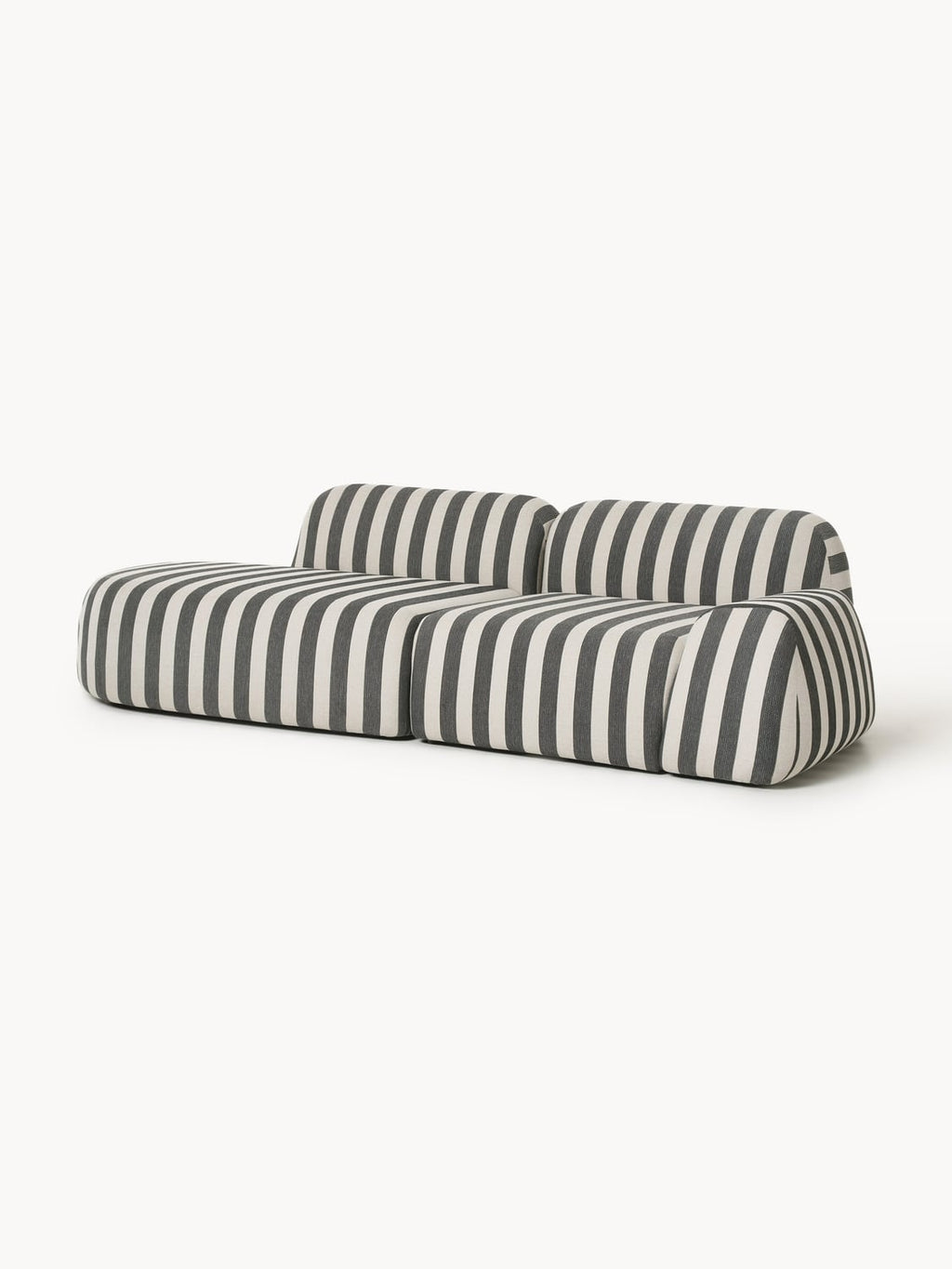 Wolke Modular Striped Chaise (3-seater) — Grey
