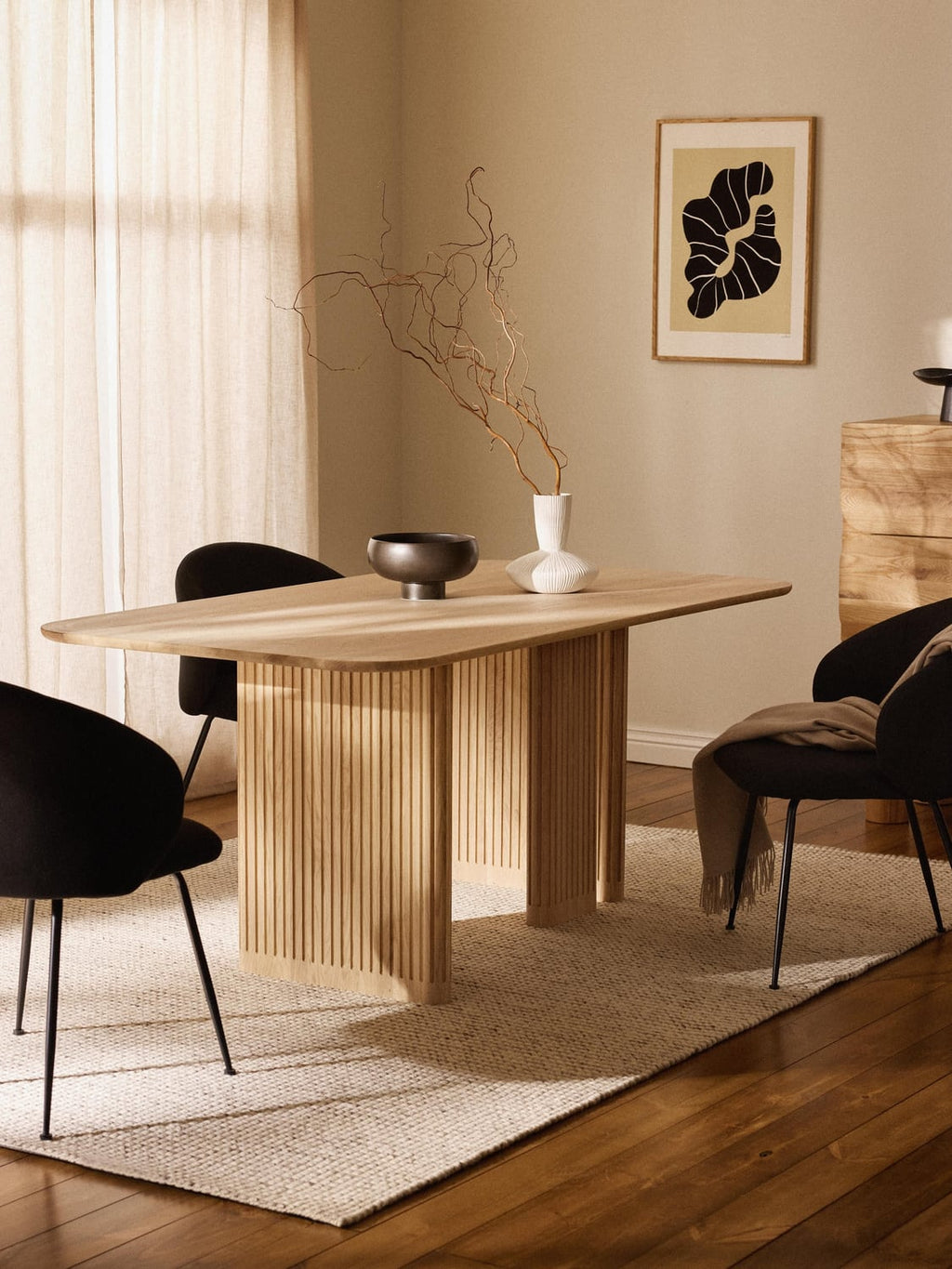 Jolka Dining Table in Oak, in various sizes — Sand