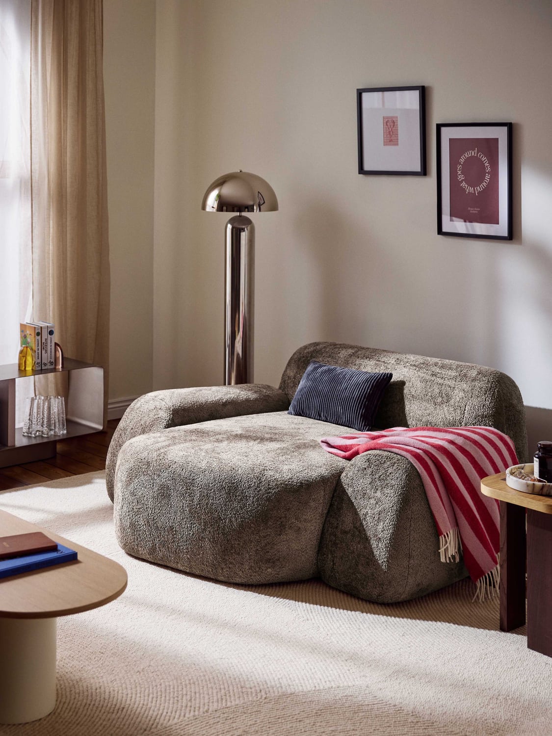 Wolke XL-Lounge Chair in Teddy Bouclé