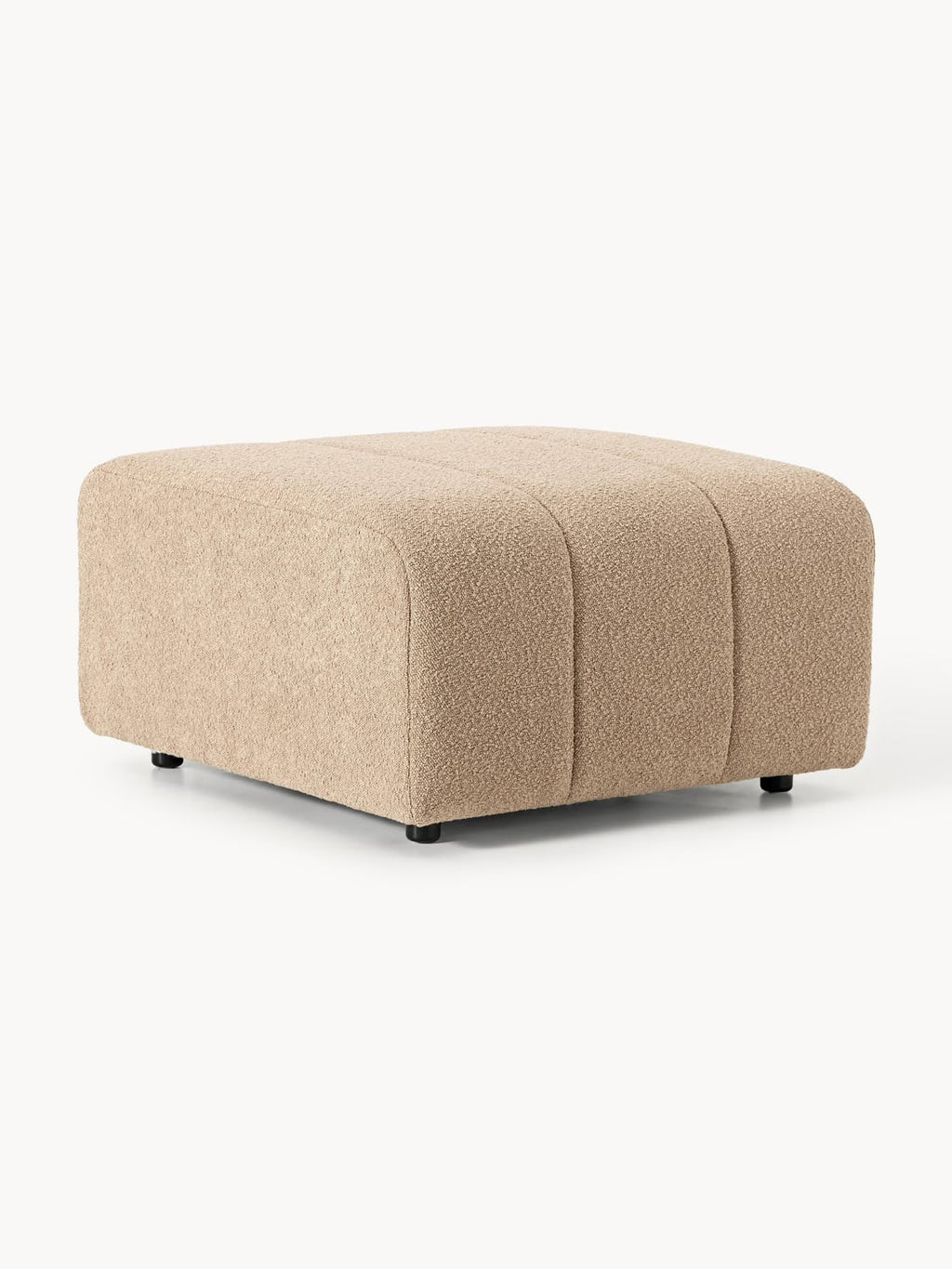 Lena Bouclé Sofa Ottoman — Warm Grey