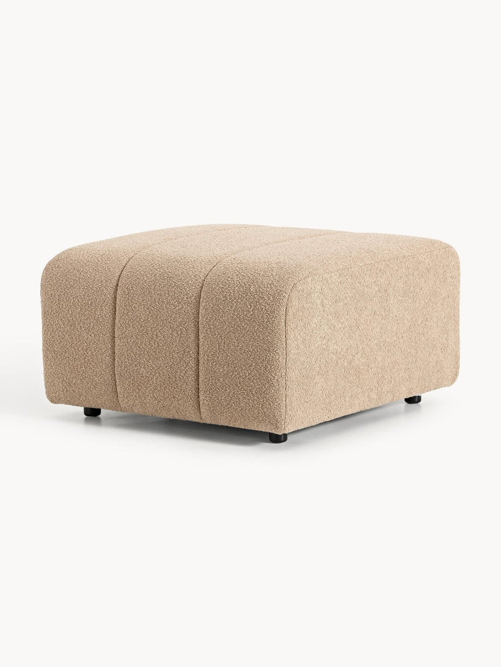 Lena Bouclé Sofa Ottoman — Warm Grey