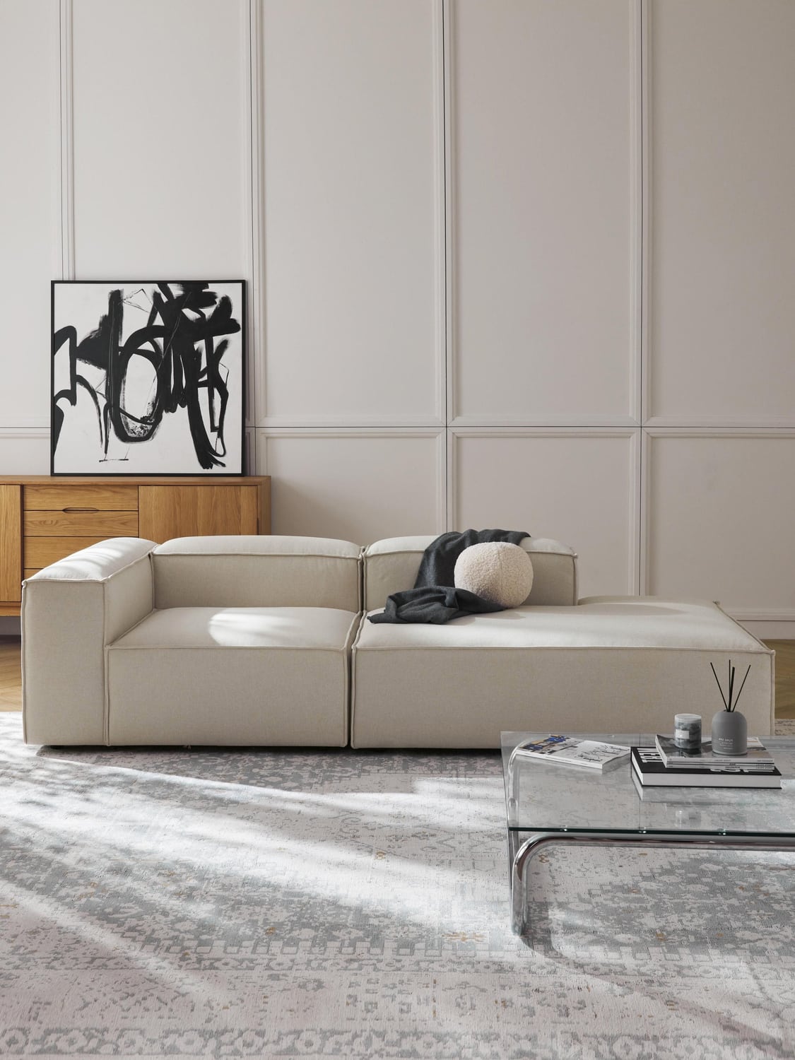 Lennon Modular Ottoman — Off-White