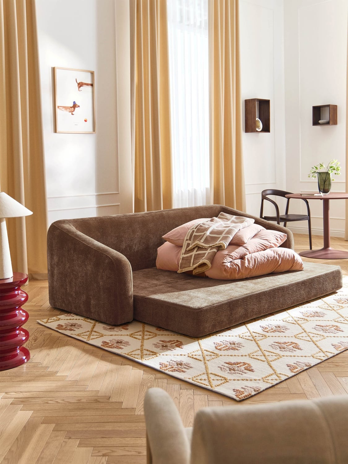 Eliot Sofa Bed (3-seater) — Brown