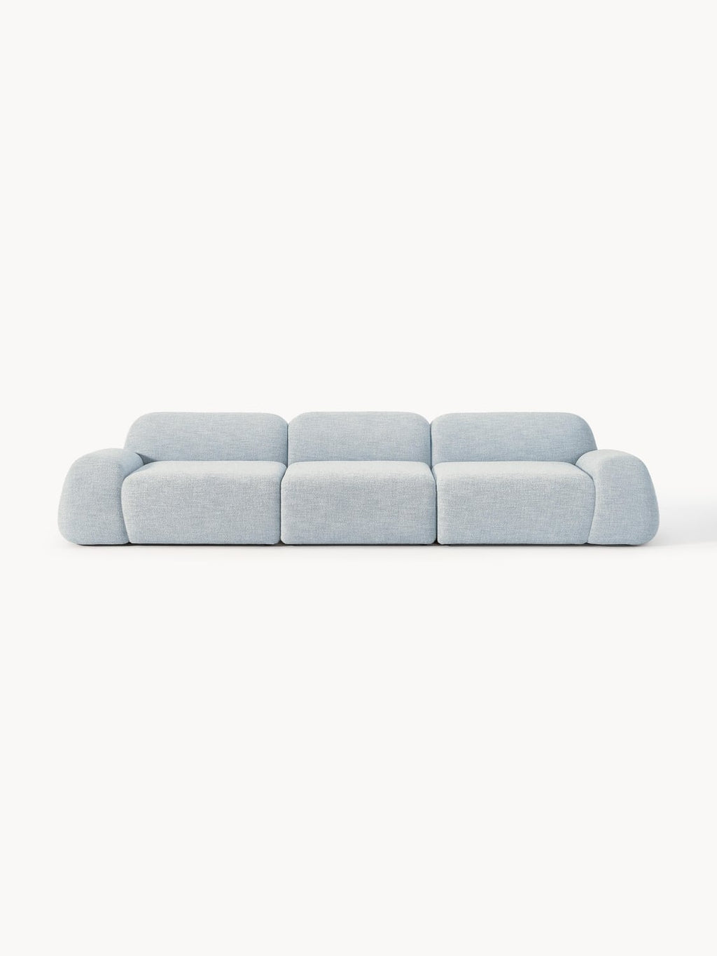 Wolke Modular Bouclé Sofa (4-seater) — Light Grey