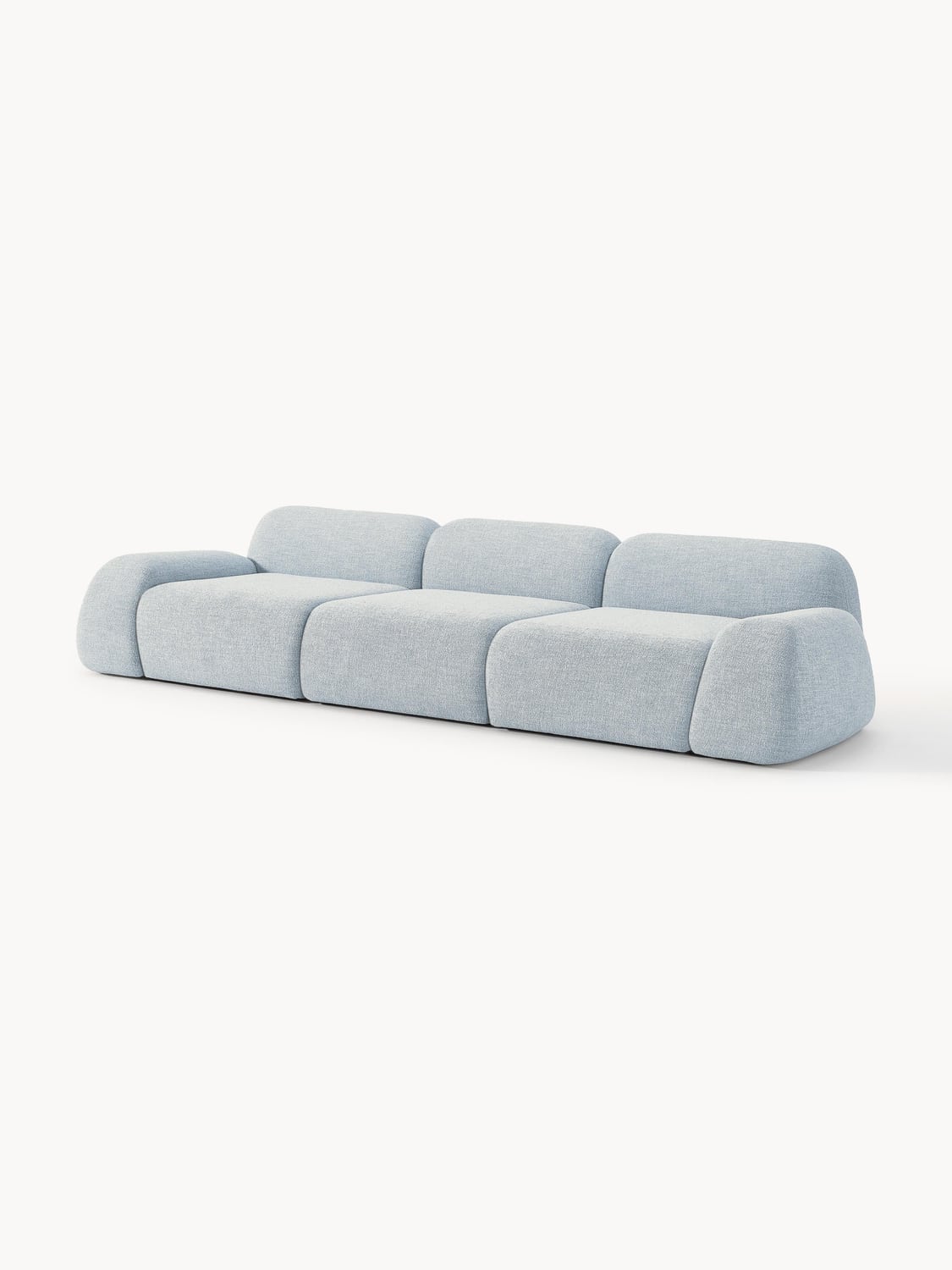 Wolke Modular Bouclé Sofa (4-seater) — Light Grey