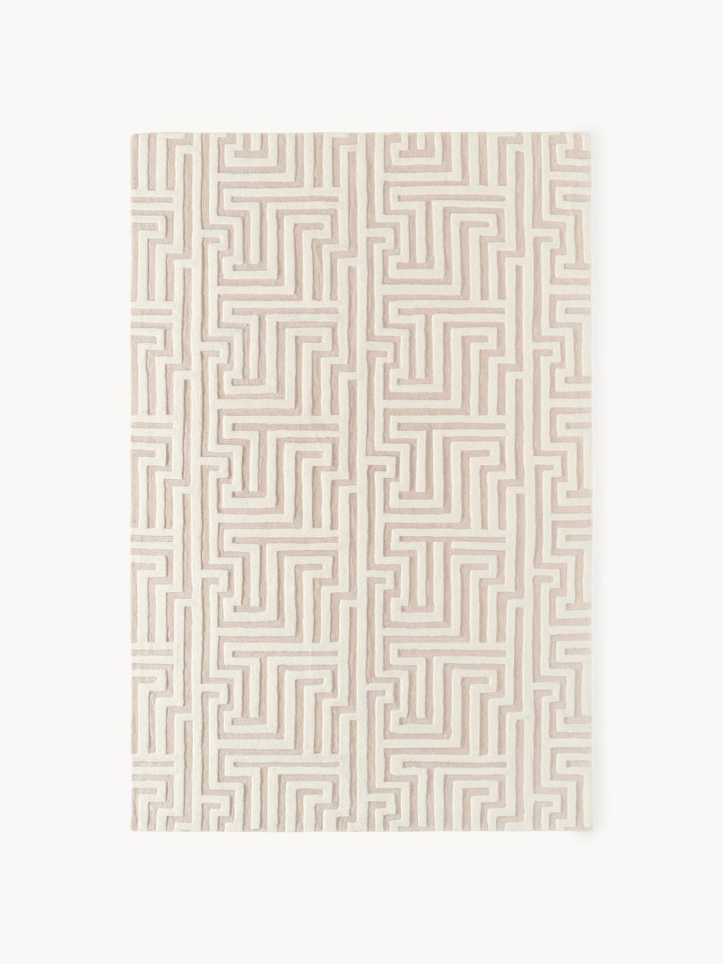 Monty Hand-Tufted Wool Rug with Raised High-Low-Texture — Off-White