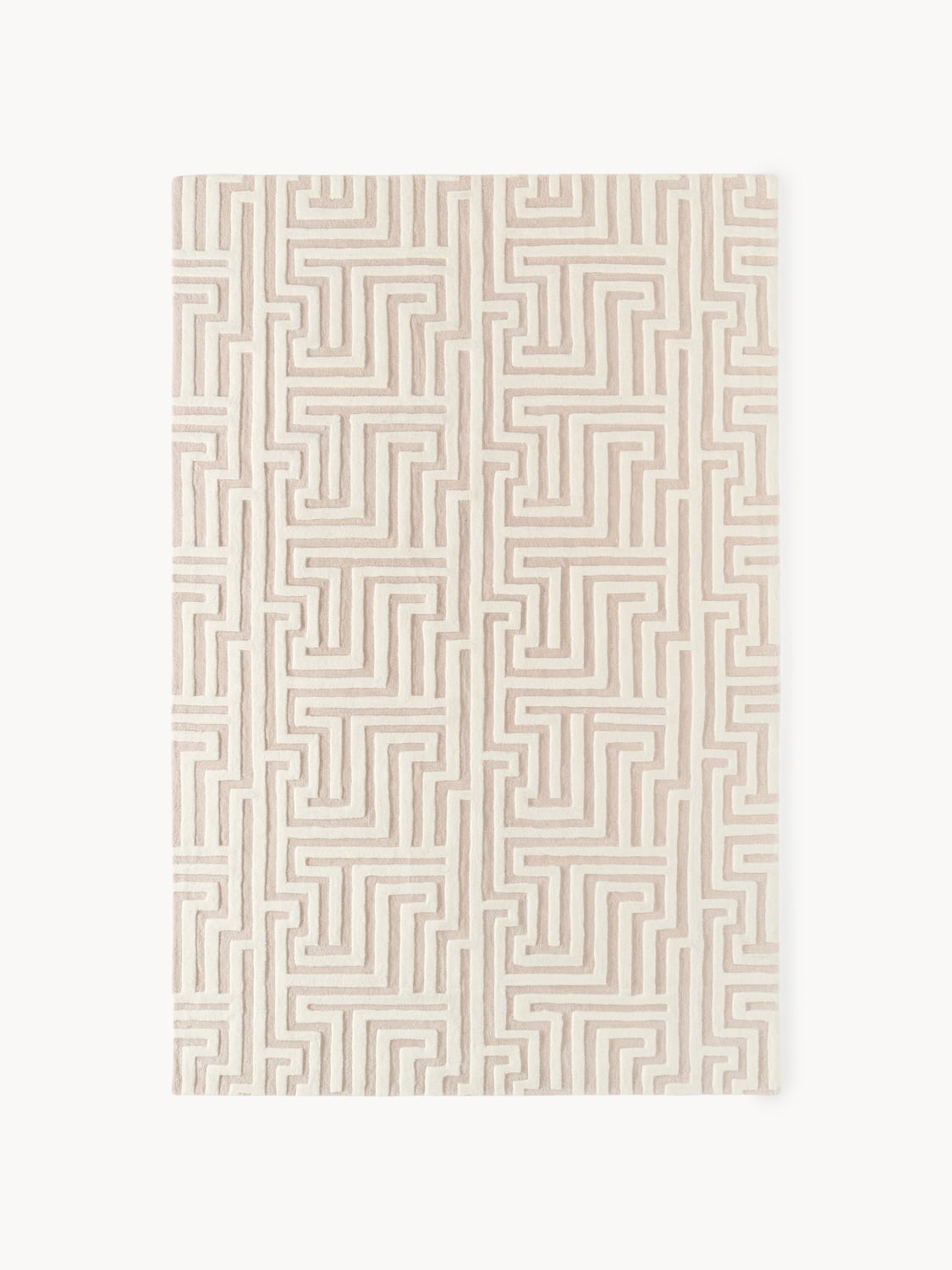 Monty Hand-Tufted Wool Rug with Raised High-Low-Texture — Off-White