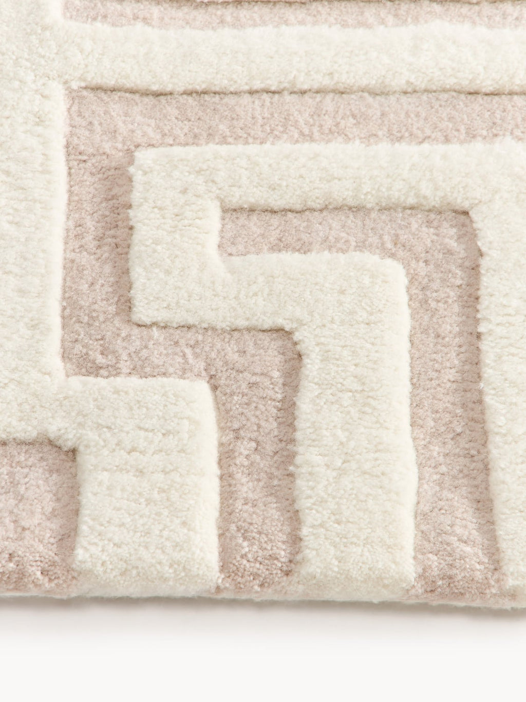 Monty Hand-Tufted Wool Rug with Raised High-Low-Texture — Off-White