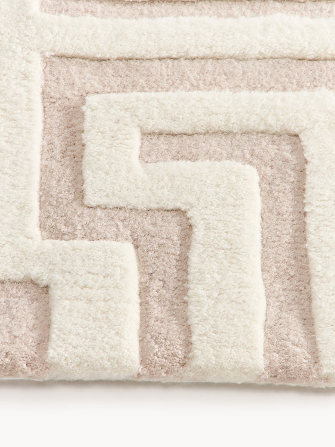Monty Hand-Tufted Wool Rug with Raised High-Low-Texture — Off-White