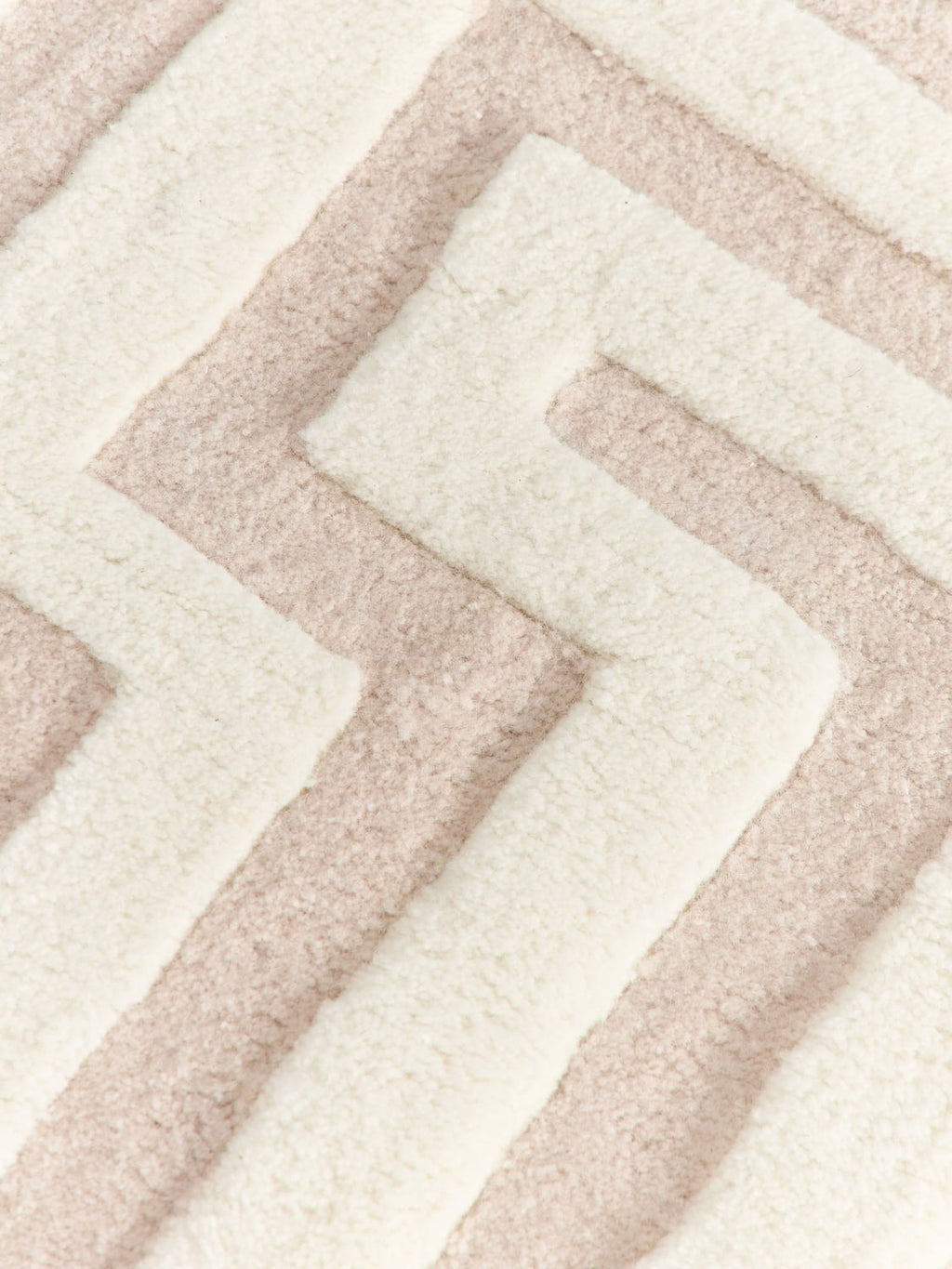 Monty Hand-Tufted Wool Rug with Raised High-Low-Texture — Off-White