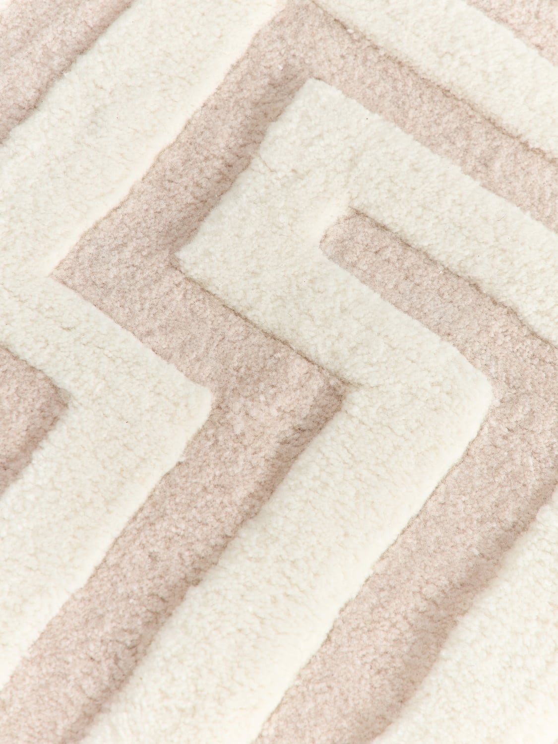 Monty Hand-Tufted Wool Rug with Raised High-Low-Texture — Off-White