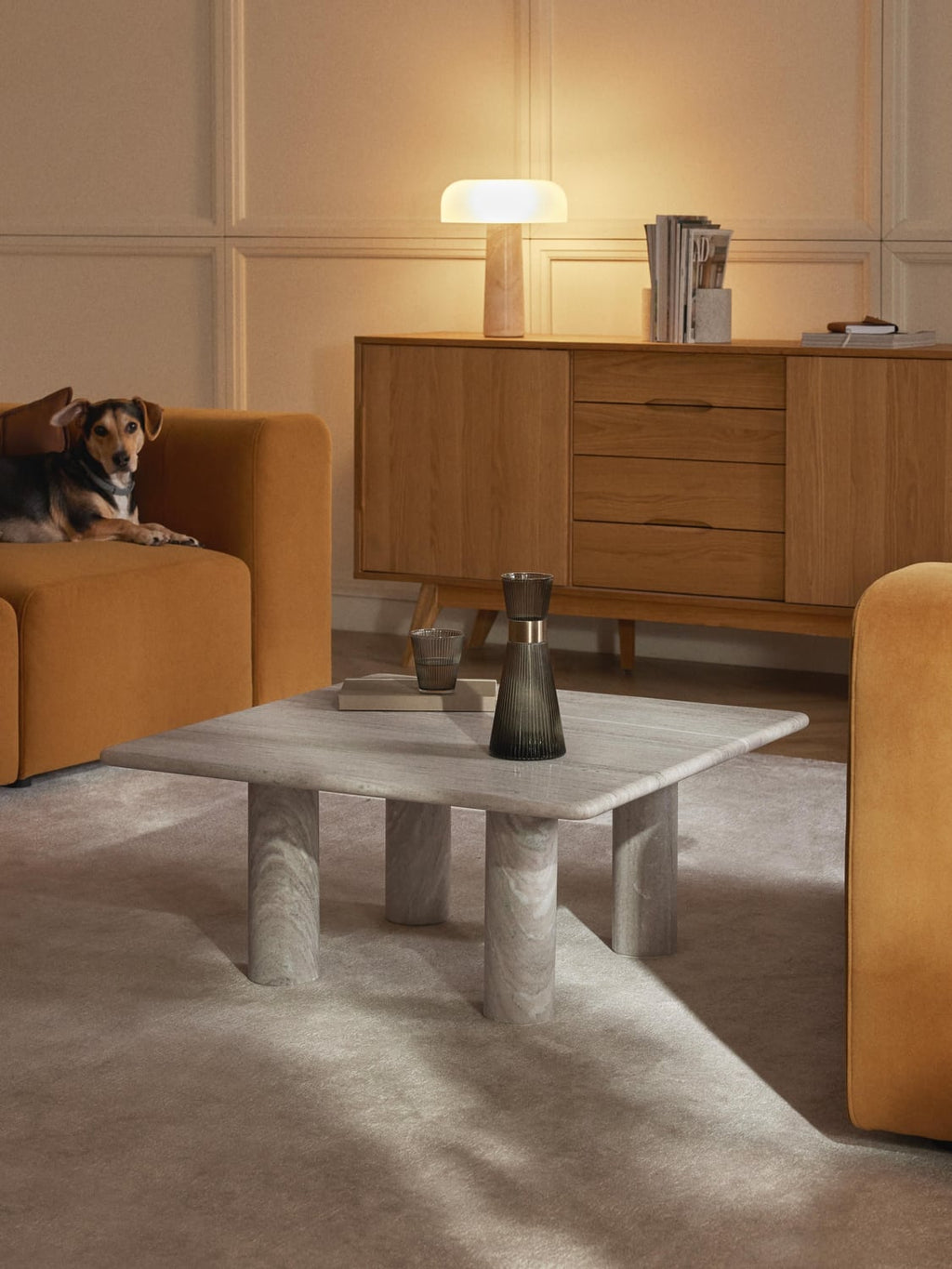 Mabel Marble-Coffee Table — Oatmeal