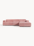 Melva Corduroy Corner Sofa (4-seater) — Warm Grey