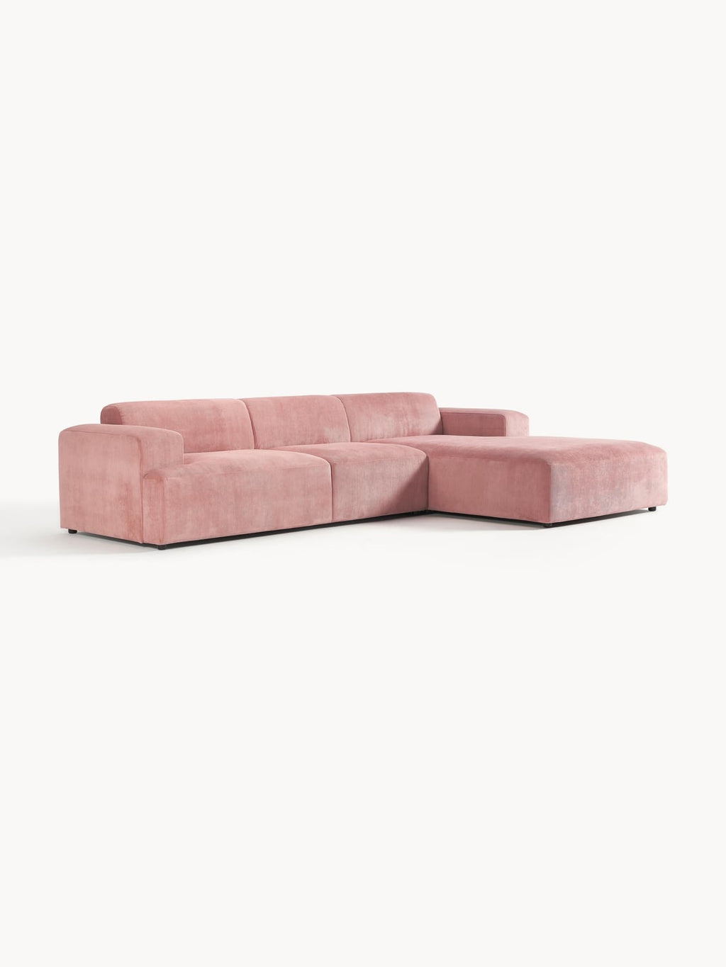 Melva Corduroy Corner Sofa (4-seater) — Warm Grey