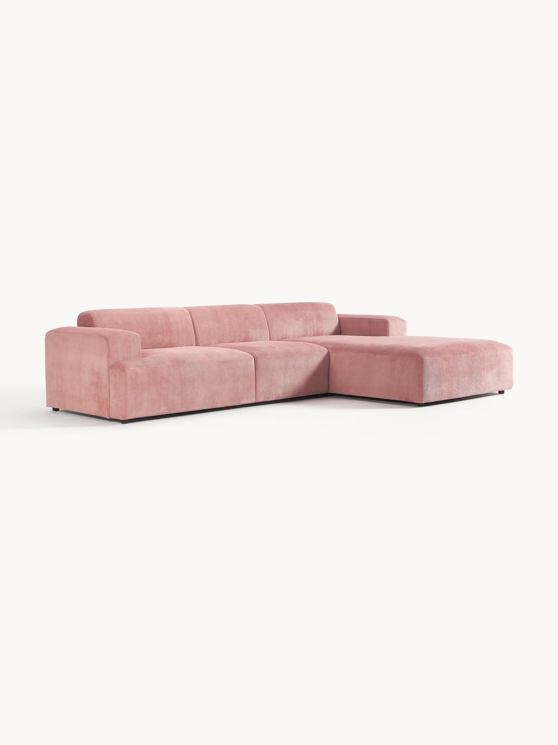 Melva Corduroy Corner Sofa (4-seater) — Warm Grey