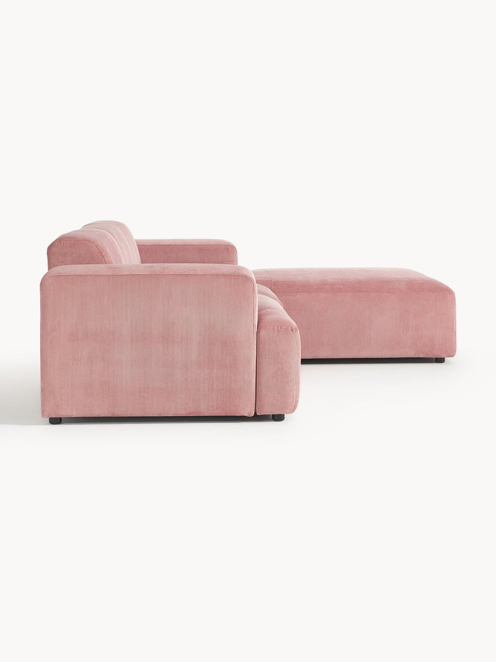 Melva Corduroy Corner Sofa (4-seater) — Warm Grey