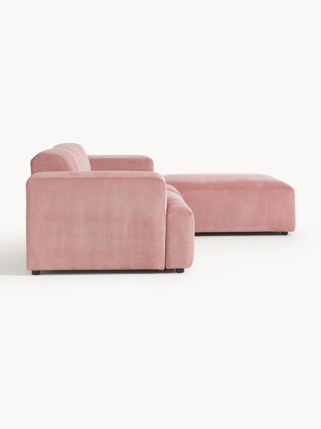 Melva Corduroy Corner Sofa (4-seater) — Warm Grey