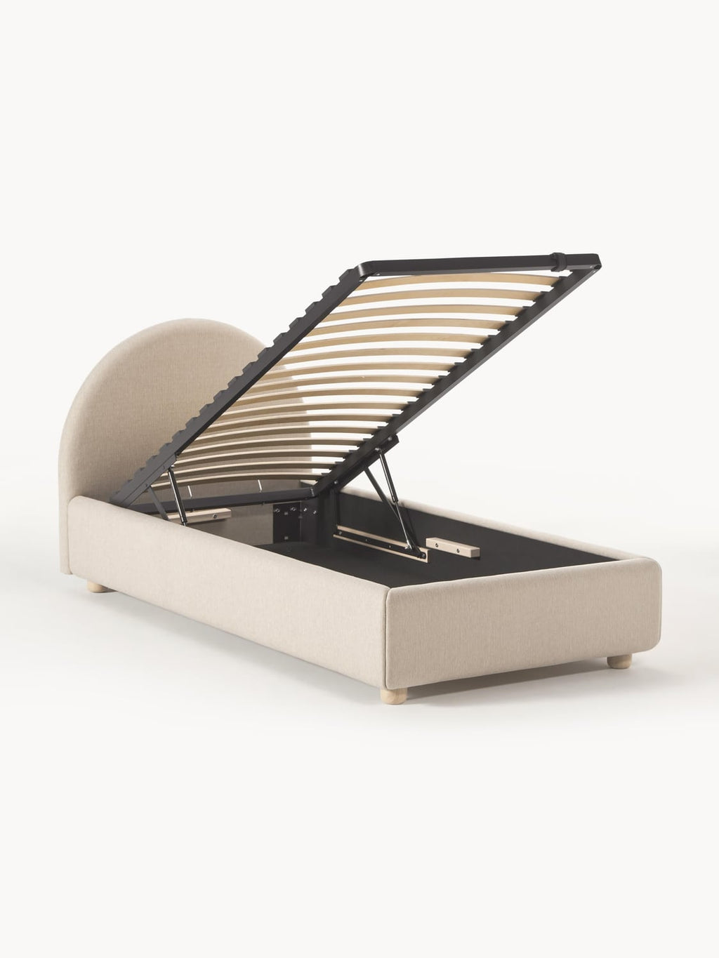 Ebba Single Bed with Storage — Blush